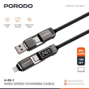 Porodo 4-in-1 High-Speed Charging Cable